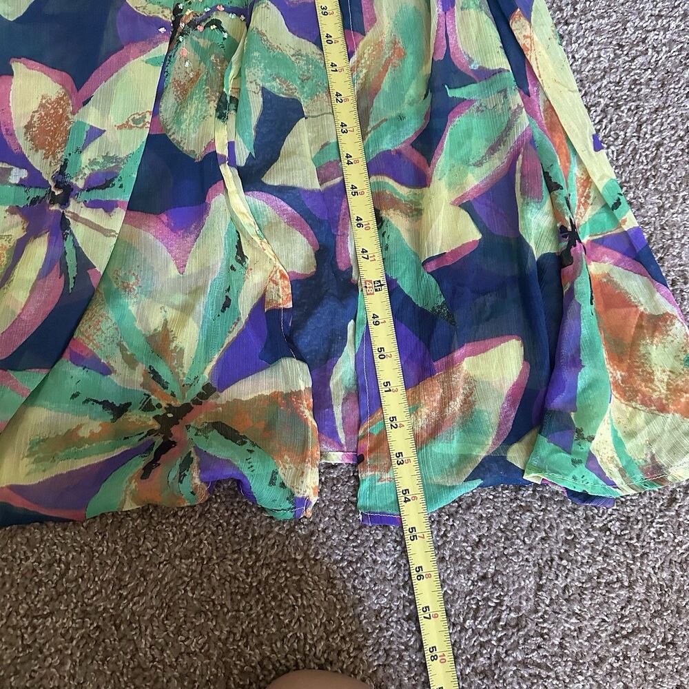 River Island open back beach maxi dress - Beaded Tropical Print Size M Green - Picture 12 of 12